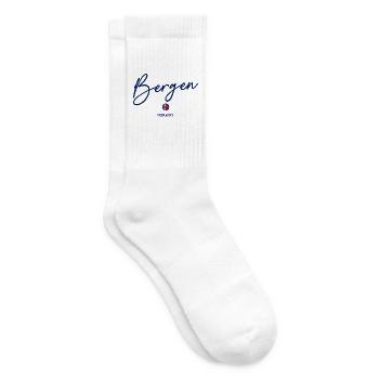 Bergen - Norway Flag Lettering - Norge - Norwegen - Tennis socks - white - Right
