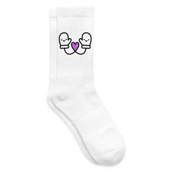 Süße Handschuhe mit Herz | Winter Liebe - Tennissocken - Weiß - Rechts