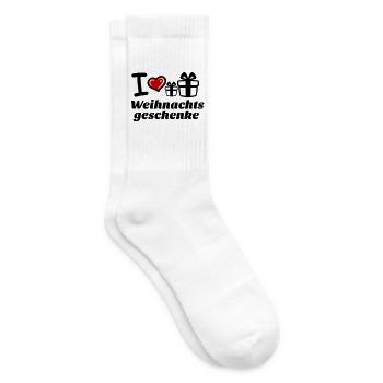 I Love Weihnachtsgeschenke  - Tennissocken - Weiß - Rechts