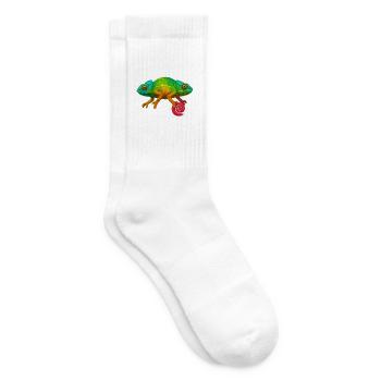 Regenbogen Chamäleon Lolli - Tennissocken - Weiß - Rechts