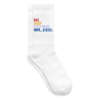 ESSEN SCHLAFEN SCHLAFEN MEHR ZzZzZzZ - Tennissocken - Weiß - Rechts