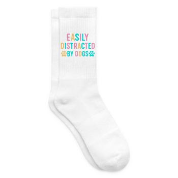 Easily distracted by dogs - Tennis socks - white - Right