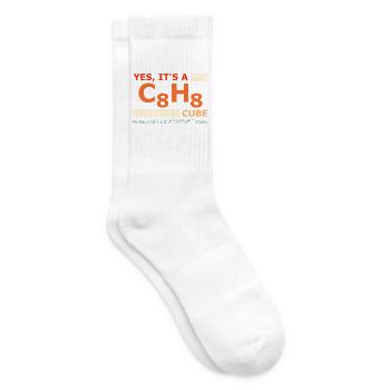 C8H8 Cubane – Yes it's a Cube retro Chemie - Tennissocken - Weiß - Rechts
