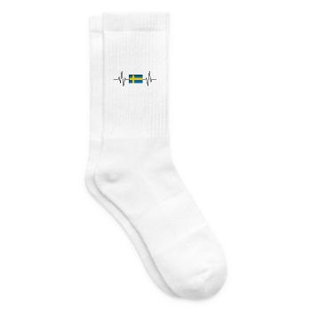 Battement de cœur du drapeau suédois - Chaussettes de tennis - blanc - Droite