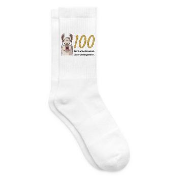 100 Geburtstag – Kurz erschrocken, dann gefeiert - Tennissocken - Weiß - Rechts
