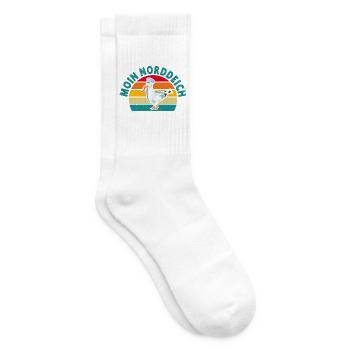 North Sea Holiday MOIN NORDDEICH Funny - Tennis socks - white - Right