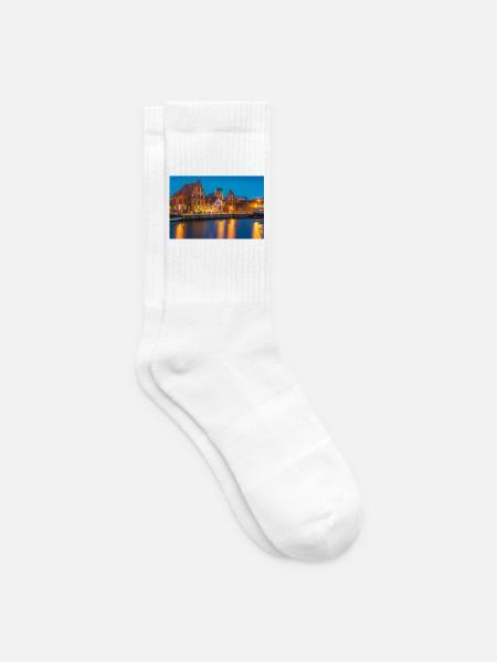 Wismar am Abend - Tennissocken - Weiß
