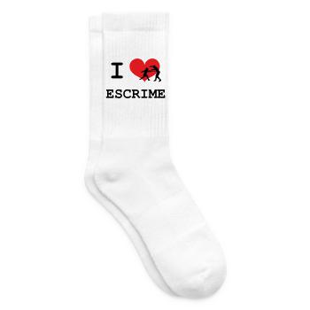 Ich mag Fechtherz und Silhouettenkampf - Tennissocken - Weiß - Rechts