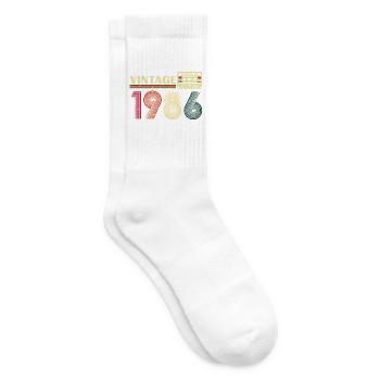 1986 Vintage Rétro Cadeau D'anniversaire - Chaussettes de tennis - blanc - Droite
