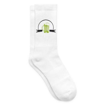 Green Neon Beer Mug Outline - Tennis socks - white - Right
