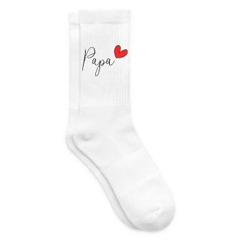 PAPA. VATERTAG. FROHER VATERTAG. ALLES GUTE ZUM GEBURTSTAG. - Tennissocken - Weiß - Rechts