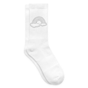 Minimalist rainbow on clouds - Tennis socks - white - Right