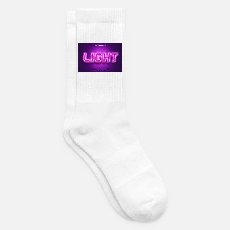 Neonlicht Light Schriftzug - Tennissocken - Weiß
