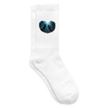 Gemeinsam abtauchen – Taucherpaar im Herzmotiv - Tennissocken - Weiß - Rechts