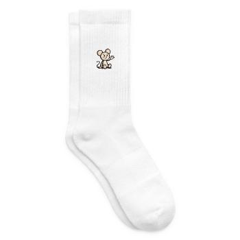 Kuschelige Maus winkt - Tennissocken - Weiß - Rechts