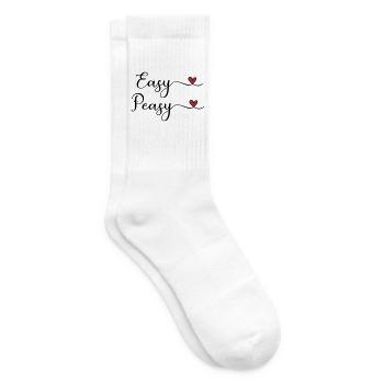 Easy Peasy Design with heart - Tennis socks - white - Right