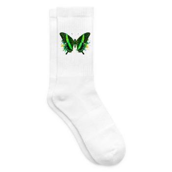 Smaragdschwalbenschwanz Papilio palinurus Schmetterling - Tennissocken - Weiß - Rechts