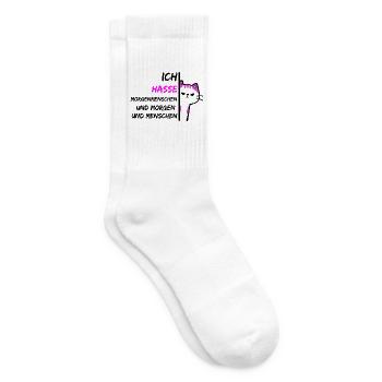 ICH HASSE MORGENMENSCHEN UND MORGEN UND MENSCHEN - Tennissocken - Weiß - Rechts