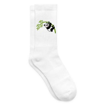Panda hängt am Bambusbogen - Tennissocken - Weiß - Rechts