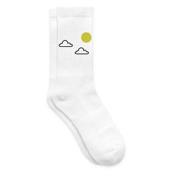 Wolken mit Sonne Minimal - Tennissocken - Weiß - Rechts
