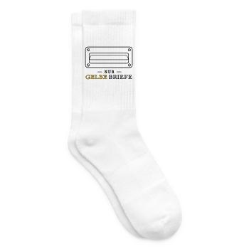 Nur gelbe Briefe – humorvolles Post-Design - Tennissocken - Weiß - Rechts