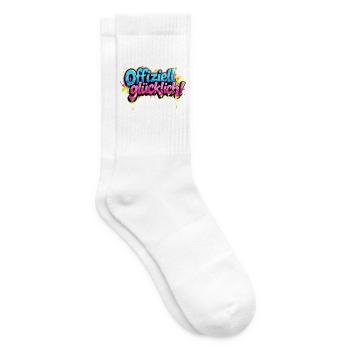 Offiziell glücklich Version 1 - Tennissocken - Weiß - Rechts