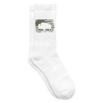 Tarn-US-Flagge-Bison-Silhouetten-Design - Tennissocken - Weiß - Rechts