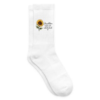 Unsichtbar heißt nicht unbedeutend – Sonnenblume - Tennissocken - Weiß - Rechts