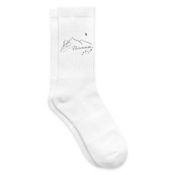 Naturenergie Minimalistisches Line Art Design - Tennissocken - Weiß - Rechts