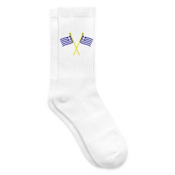 Griechische Flagge - Tennissocken - Weiß - Rechts