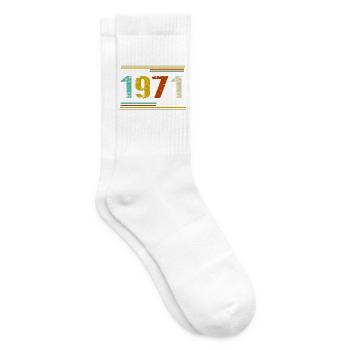 55. Geburtstag Jahrgang 1971 Classic Original - Tennissocken - Weiß - Rechts