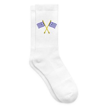 Griechische Flagge - Tennissocken - Weiß - Rechts