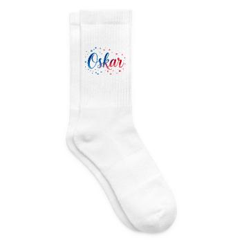 Oskar Farbverlauf Schriftzug - Tennissocken - Weiß - Rechts