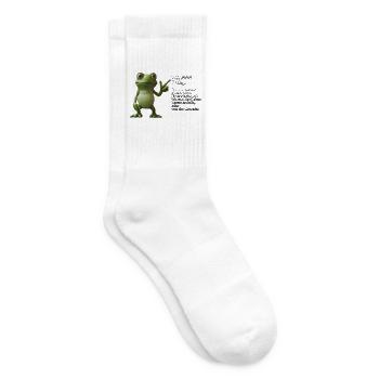 Gender-Frosch mit Hinweis - Tennissocken - Weiß - Rechts