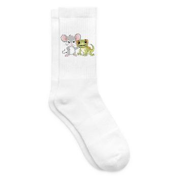 Little_mouse_and_gecko_are_best_friends - Tennissocken - Weiß - Rechts