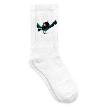 Nachtvogel im Wald  - Tennissocken - Weiß - Rechts