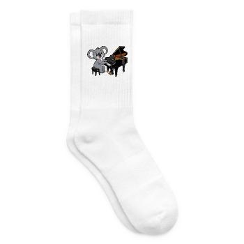 Koala am Klavier - Tennissocken - Weiß - Rechts