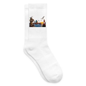 Hamburg Hafen Sonne - Tennissocken - Weiß - Rechts