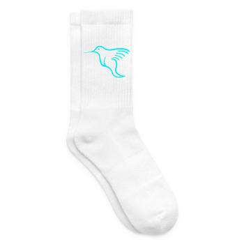 Neon Kolibri Linienkunst - Tennissocken - Weiß - Rechts