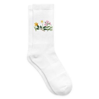 Bunte Narzisse · Blumen · Blumenstrauß - Tennissocken - Weiß - Rechts