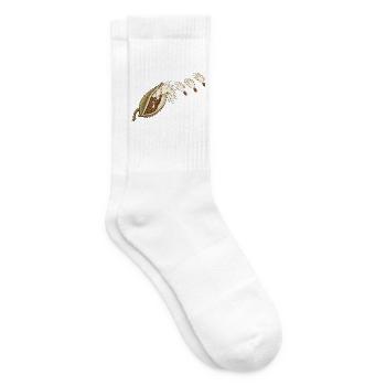 Seidenpflanzenkapsel und treibende Samen - Tennissocken - Weiß - Rechts