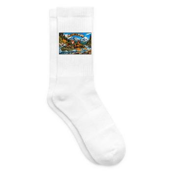 Abenteuer-Kajakfahren – Fuchs und Deutsche Schäferhund - Tennissocken - Weiß - Rechts