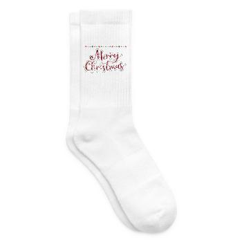 Frohe Weihnachten - Tennissocken - Weiß - Rechts