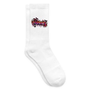 Spooky Katzen Neon-Drip - Tennissocken - Weiß - Rechts