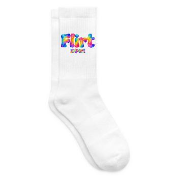 Flirt Expert – Bunter Aquarell Spruch mit Humor - Tennissocken - Weiß - Rechts