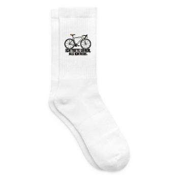 Ich trete lieber, als ich rede – Fahrrad - Tennissocken - Weiß - Rechts