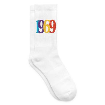 Geboren 1969 Geburtstagsgeschenk Geburtstag 69 - Tennissocken - Weiß - Rechts