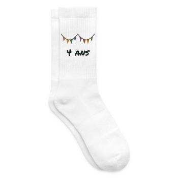 4. 4 JAHRE. 4. JUBILÄUM. 4 JAHRESJUBILÄUM - Tennissocken - Weiß - Rechts
