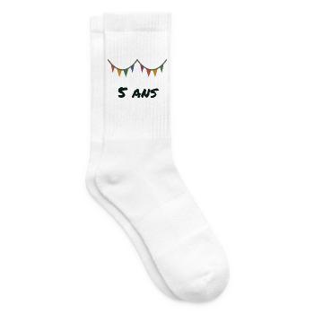 5 JAHRE. 5. JUBILÄUM. 5-JÄHRIGES JUBILÄUM - Tennissocken - Weiß - Rechts