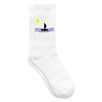Mit dem Boot auf dem Meer - Tennissocken - Weiß - Rechts